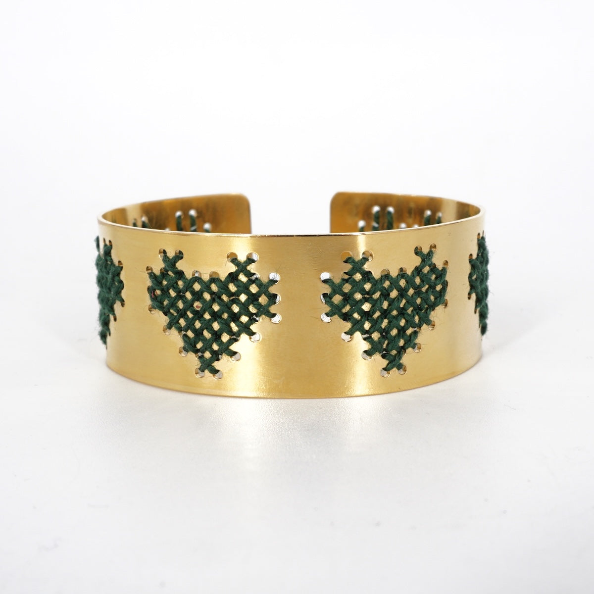 BRACCIALE FILO FASCIA CUORI VERDE BRACCIALE FASCIA CUORI VERDE KEDIMA 