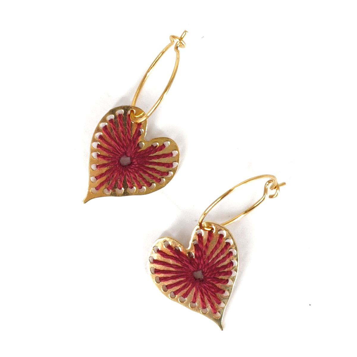 MONO ORECCHINO FILO CUORE BORDEAUX MONO ORECCHINO CUORE BORDEAUX KEDIMA 
