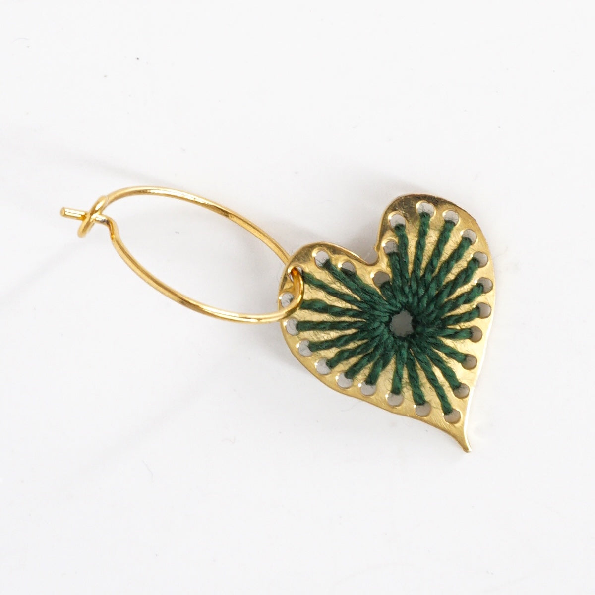 MONO ORECCHINO FILO CUORE VERDE MONO ORECCHINO CUORE VERDE KEDIMA 