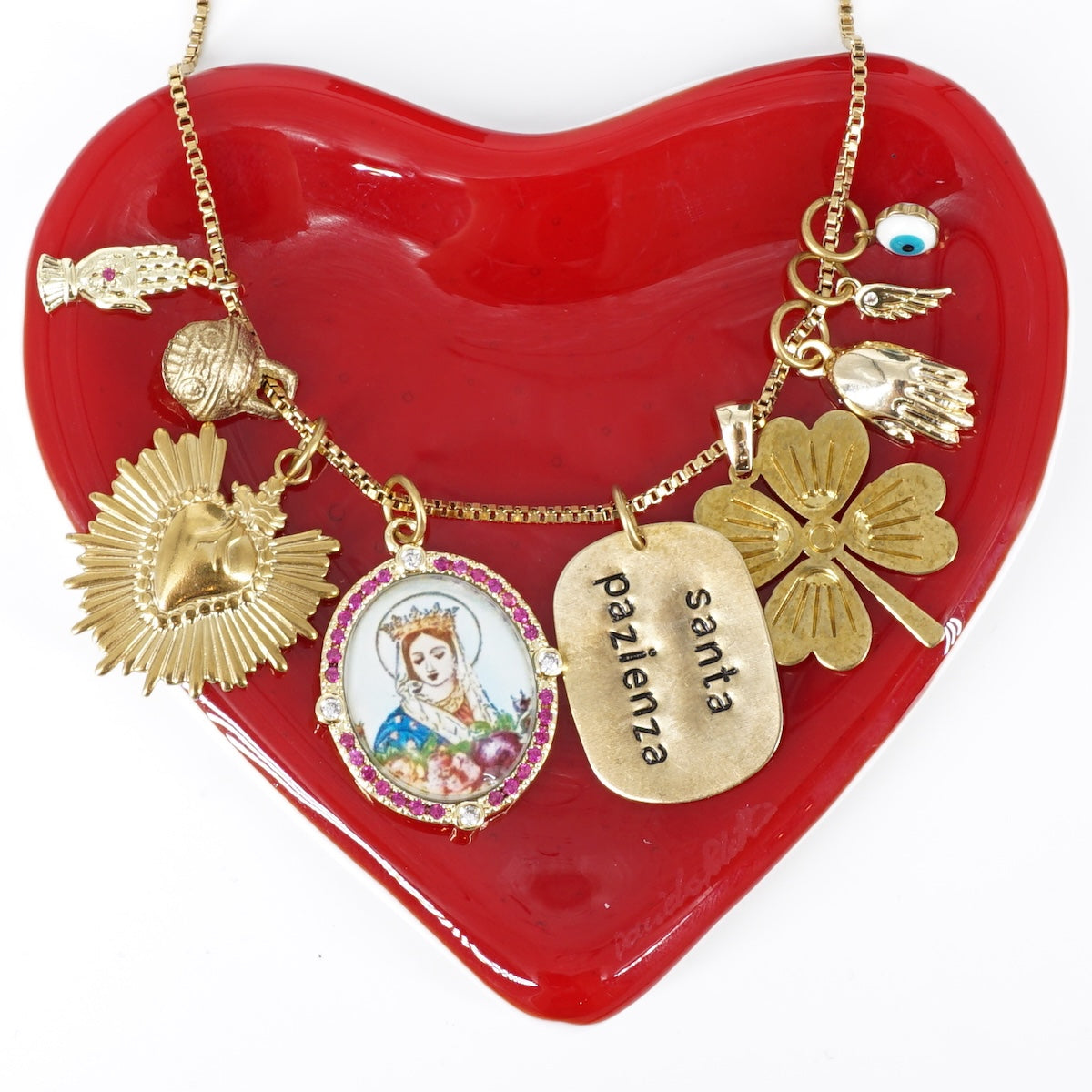COLLANA MULTICHARM SANTA PAZIENZA COLLANA MULTICHARM SANTA PAZIENZA MR BIGGY 