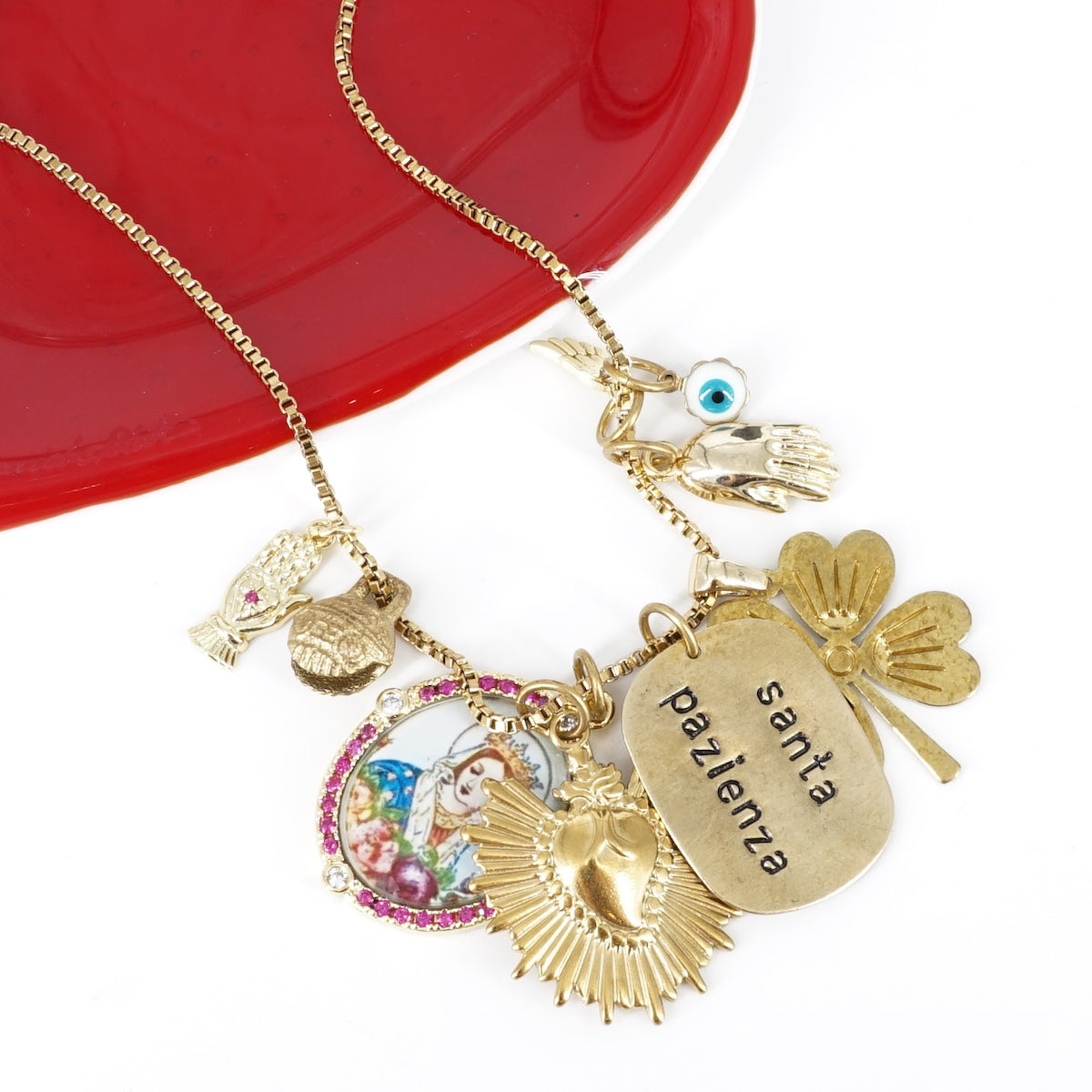 COLLANA MULTICHARM SANTA PAZIENZA COLLANA MULTICHARM SANTA PAZIENZA MR BIGGY 