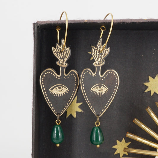 Orecchini EX VOTO GOCCIA VERDE ORECCHINI EX VOTO CON GOCCIA VERDE  NEFELI 