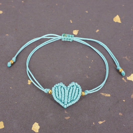 BRACCIALE CUORE BORDATO VERDE BRACCIALE CUORE BORDATO VERDE ACQUA NOMADEA 