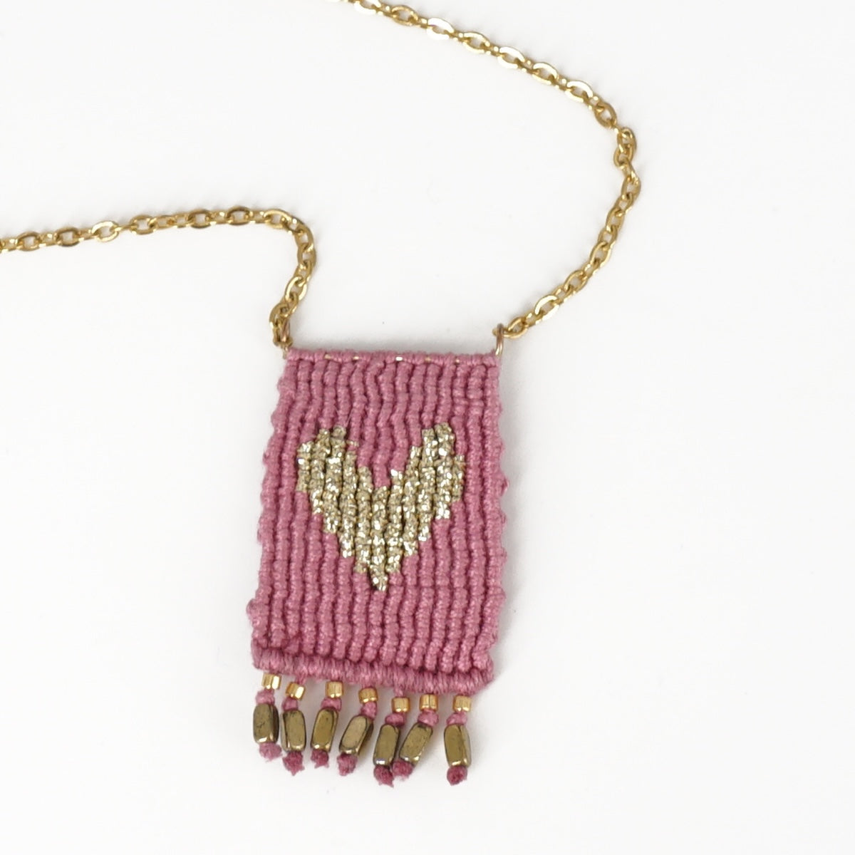 COLLANA TALISMANO CUORE ROSA COLLANA TALISMANO COTONE CUORE ROSA NOMADEA 