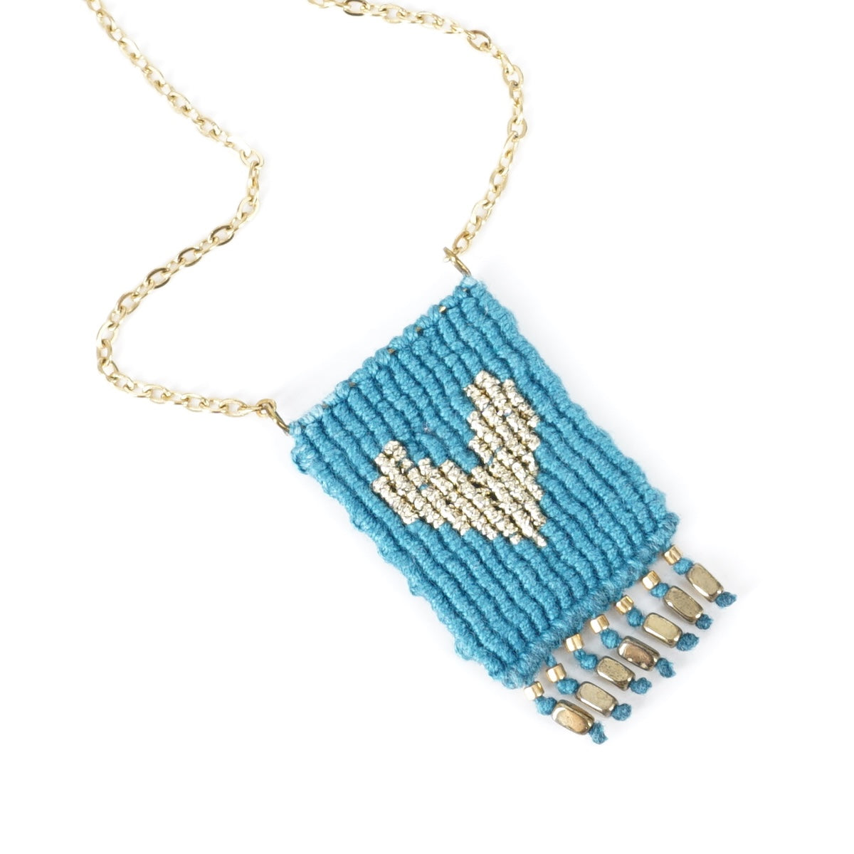 COLLANA TALISMANO CUORE TURCHESE COLLANA TALISMANO COTONE CUORE TURCHESE NOMADEA 