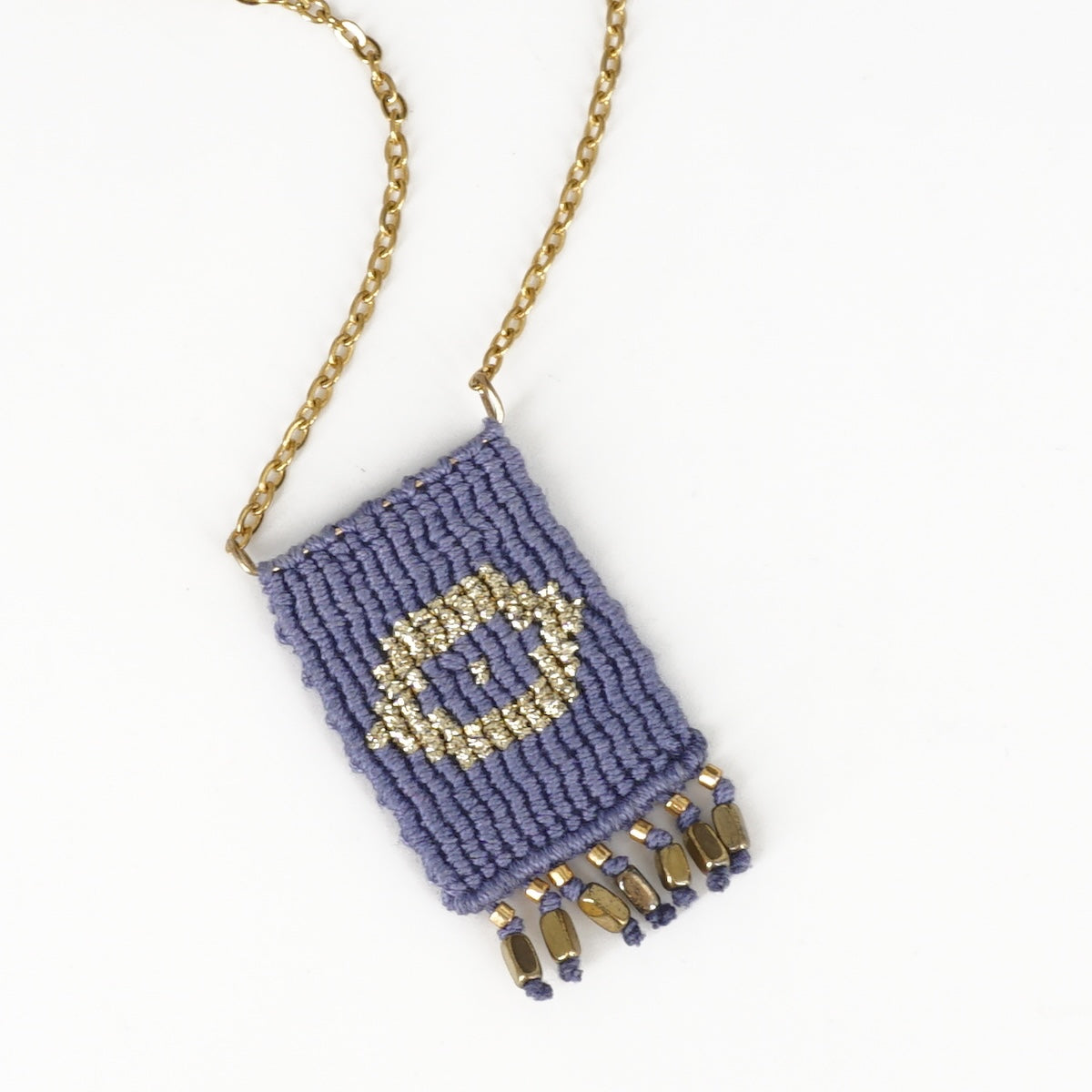COLLANA TALISMANO OCCHIO BLU DENIM COLLANA TALISMANO COTONE OCCHIO BLU DENIM NOMADEA 