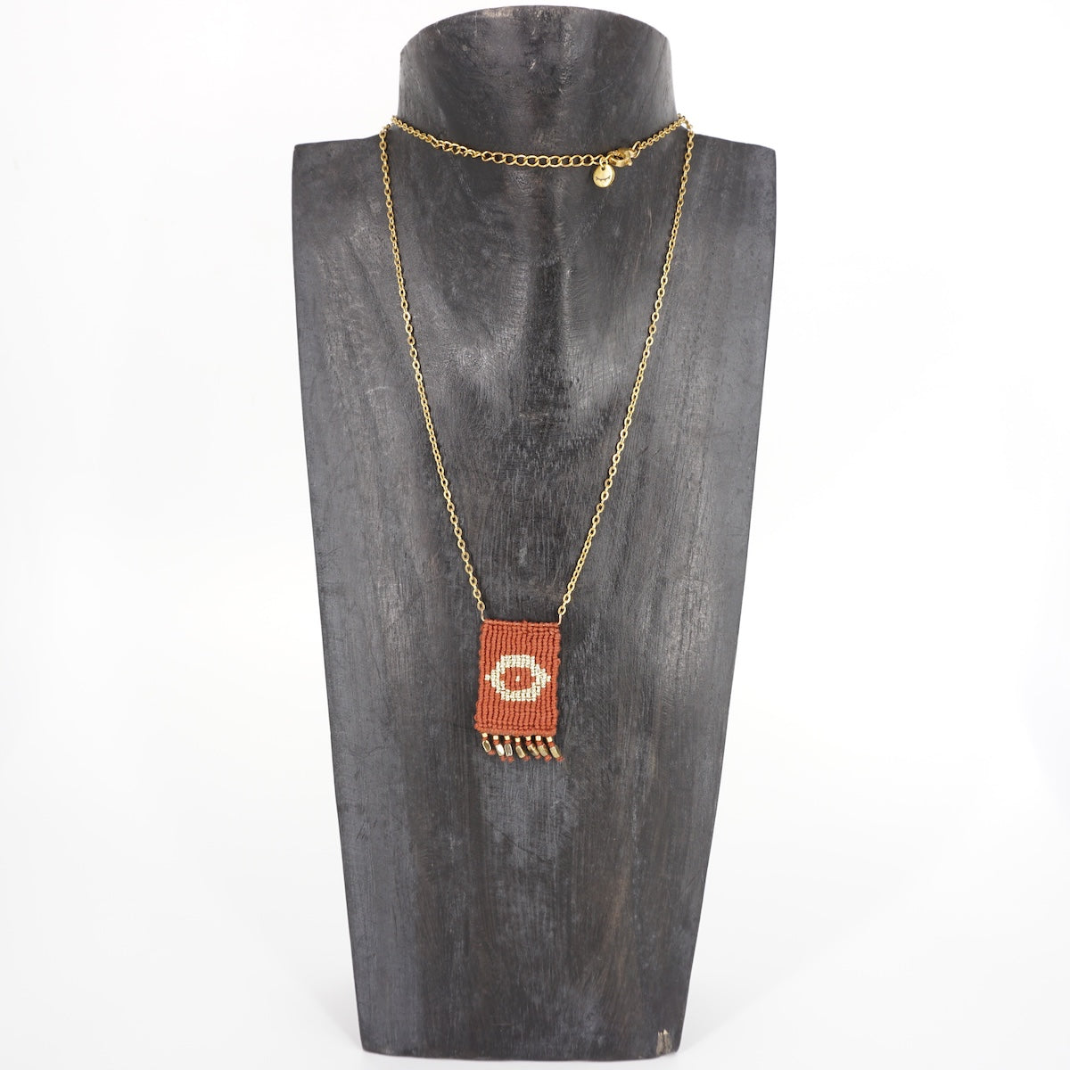 COLLANA TALISMANO OCCHIO RUGGINE COLLANA TALISMANO COTONE OCCHIO RUGGINE NOMADEA 