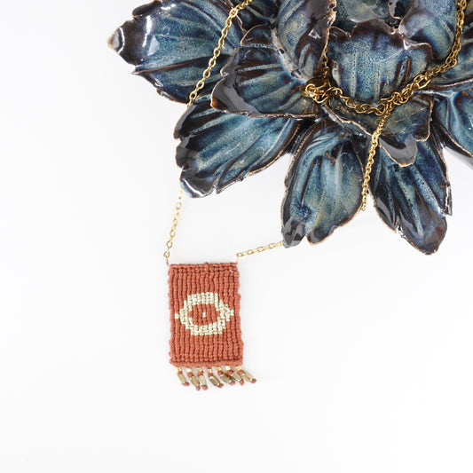 COLLANA TALISMANO OCCHIO RUGGINE COLLANA TALISMANO COTONE OCCHIO RUGGINE NOMADEA 