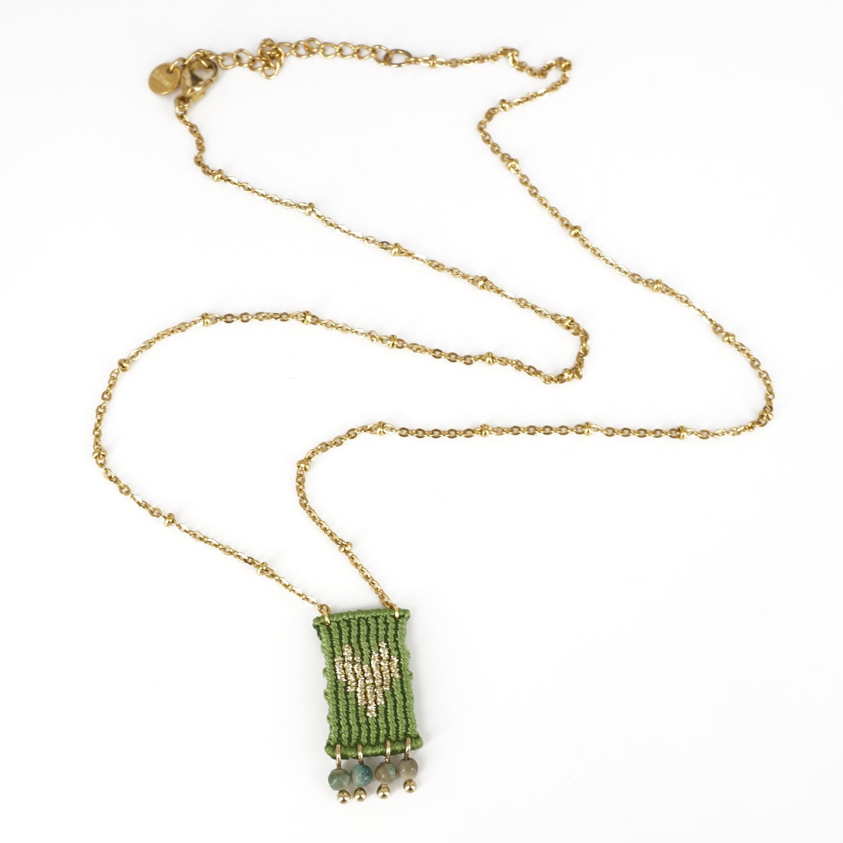COLLANA TALISMANO MINI CUORE VERDE ERBA COLLANA TALISMANO MINI CUORE VERDE ERBA NOMADEA 