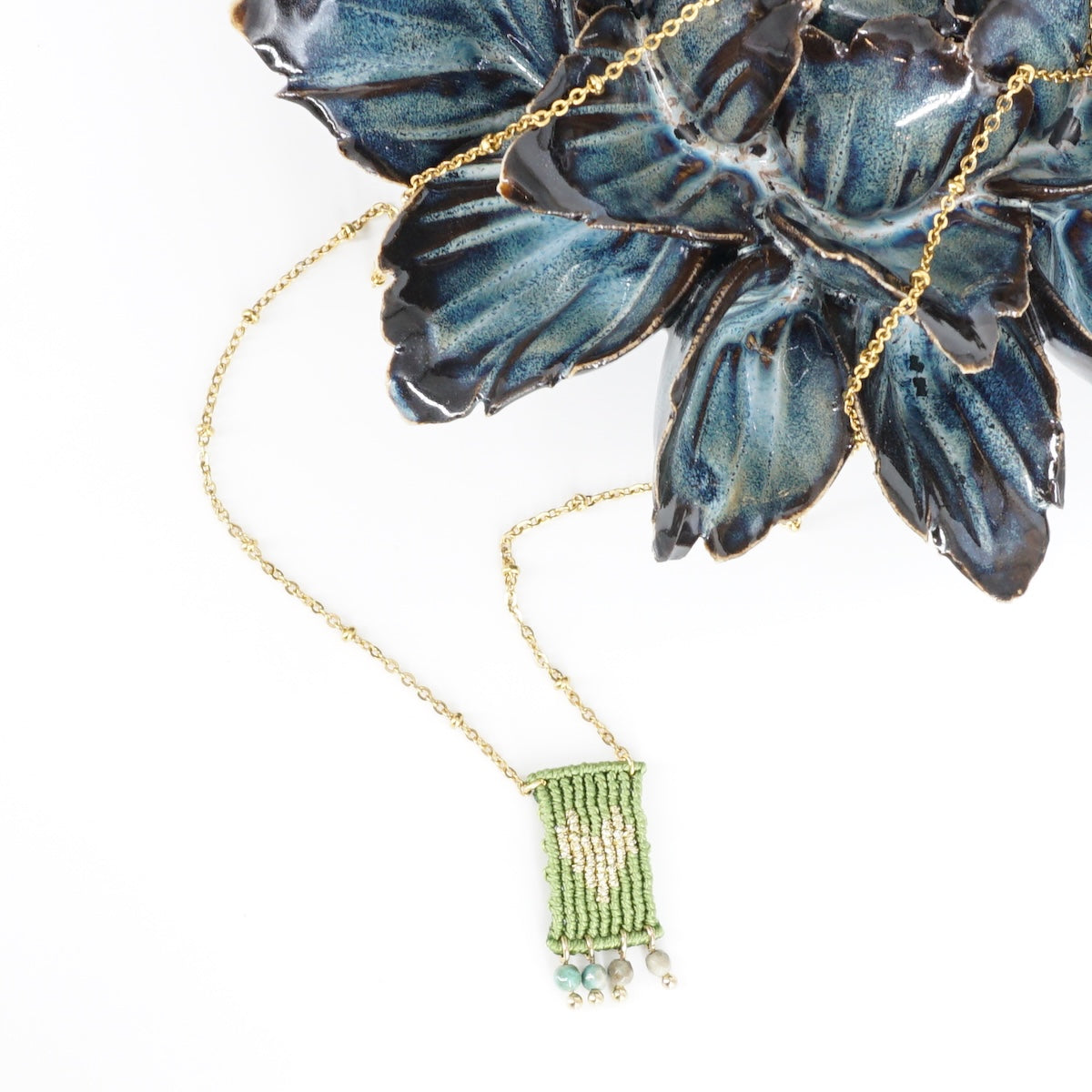 COLLANA TALISMANO MINI CUORE VERDE ERBA COLLANA TALISMANO MINI CUORE VERDE ERBA NOMADEA 