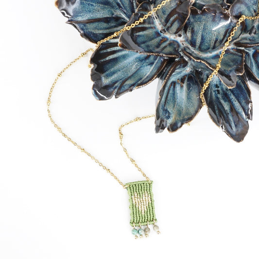 COLLANA TALISMANO MINI CUORE VERDE ERBA COLLANA TALISMANO MINI CUORE VERDE ERBA NOMADEA 