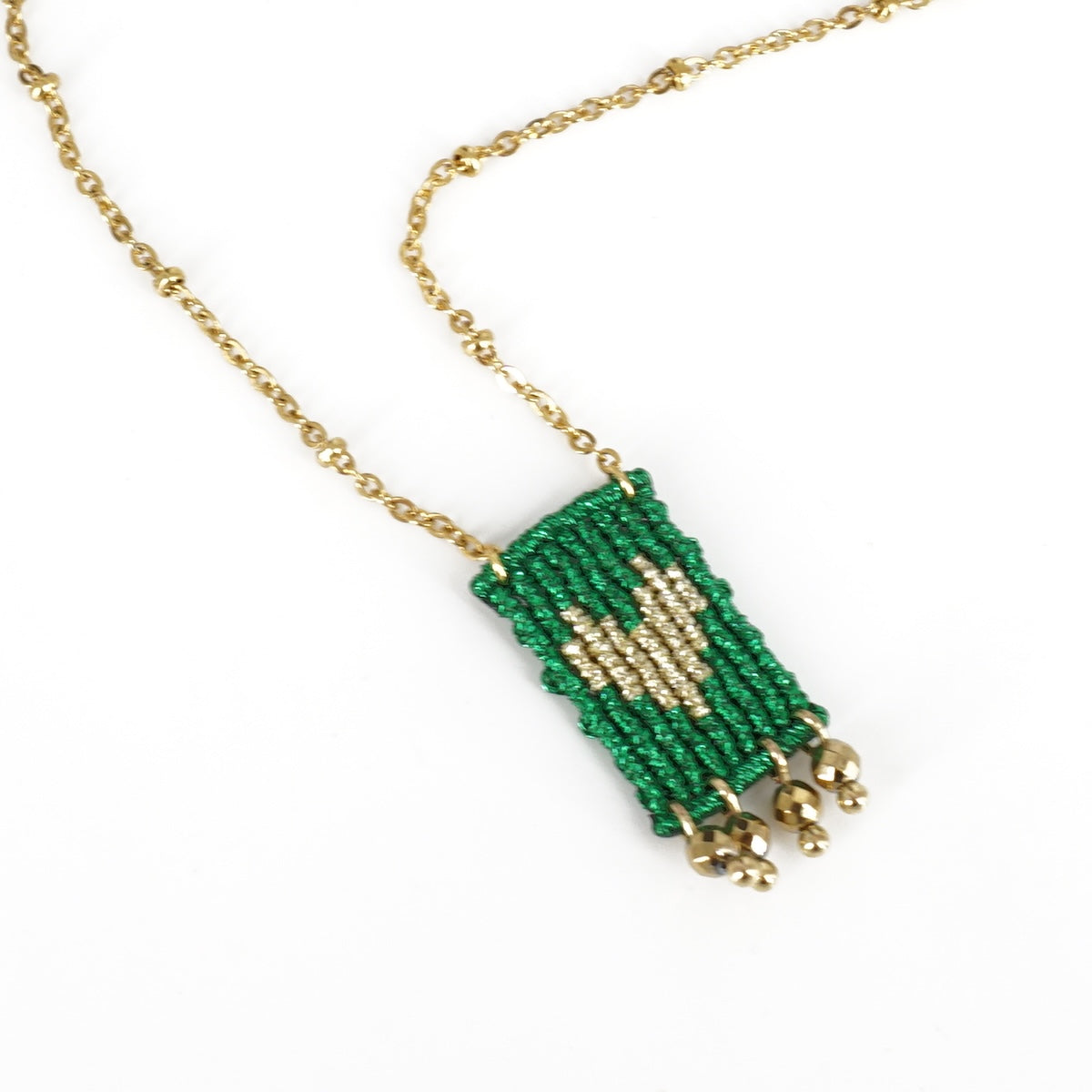 COLLANA TALISMANO MINI CUORE VERDE METALLIZZATO COLLANA TALISMANO MINI CUORE VERDE METALLIZZATO NOMADEA 