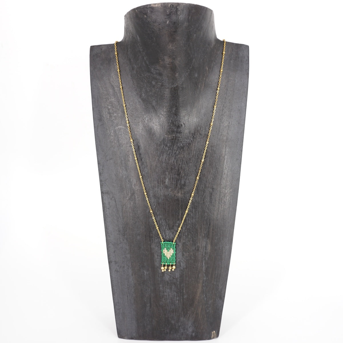 COLLANA TALISMANO MINI CUORE VERDE METALLIZZATO COLLANA TALISMANO MINI CUORE VERDE METALLIZZATO NOMADEA 