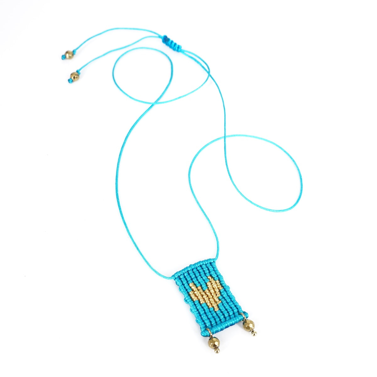 COLLANA TALISMANO CORDINO CUORE TURCHESE COLLANA TALISMANO TESSUTO CUORE TURCHESE NOMADEA 