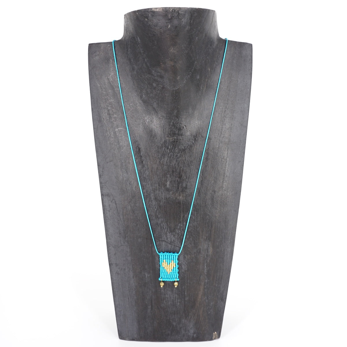 COLLANA TALISMANO CORDINO CUORE TURCHESE COLLANA TALISMANO TESSUTO CUORE TURCHESE NOMADEA 