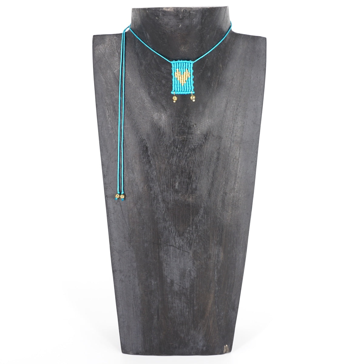 COLLANA TALISMANO CORDINO CUORE TURCHESE COLLANA TALISMANO TESSUTO CUORE TURCHESE NOMADEA 