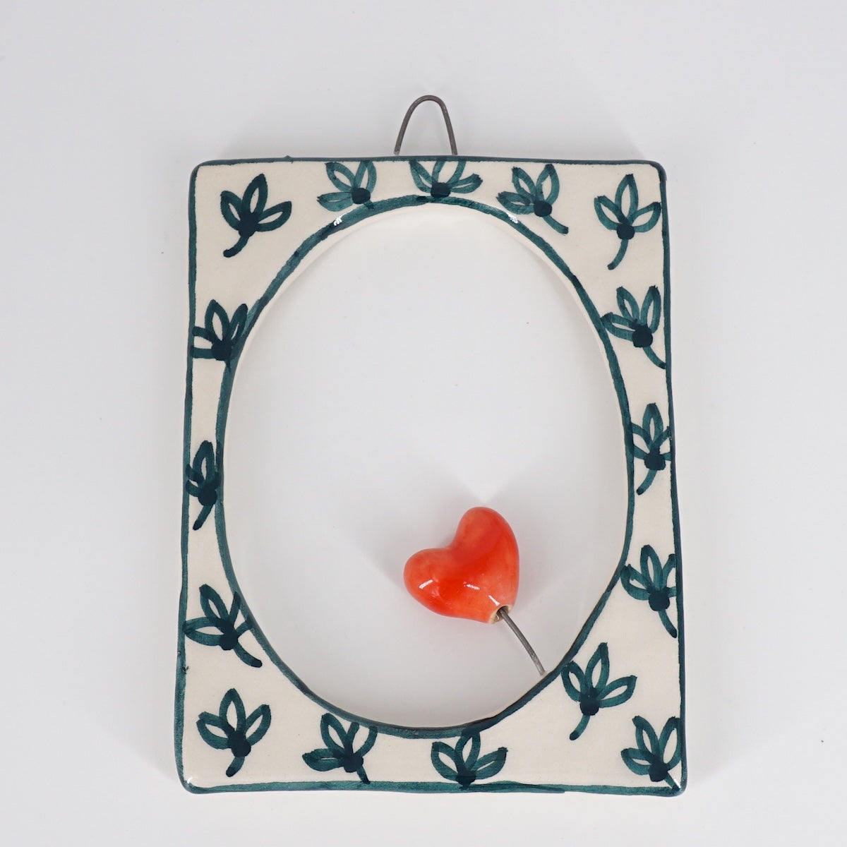 Cornice CUORE rosso fiori verdi CORNICE S RETT. CUORE ROSSO FIORI VERDE ROSSO RAMINA 