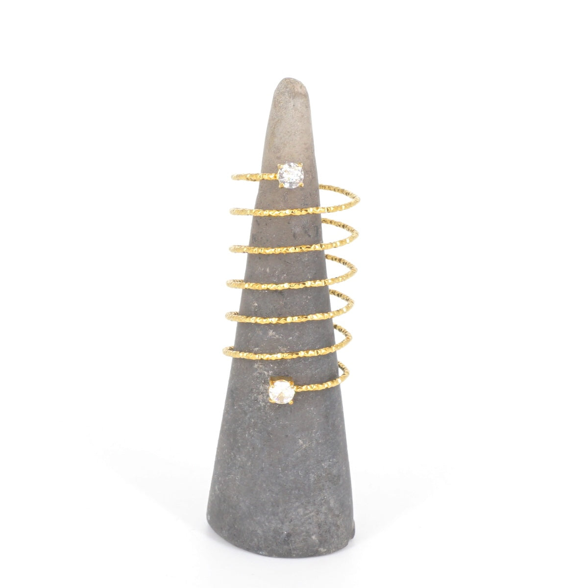 ANELLO SPIRALE BIG MARTELLATO 2 STRASS<BR/> ANELLO SPIRALE BIG MARTELLATO 2 STRASS SOPHIE GIOIELLI 