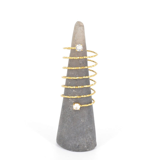 ANELLO SPIRALE BIG MARTELLATO 2 STRASS<BR/> ANELLO SPIRALE BIG MARTELLATO 2 STRASS SOPHIE GIOIELLI 
