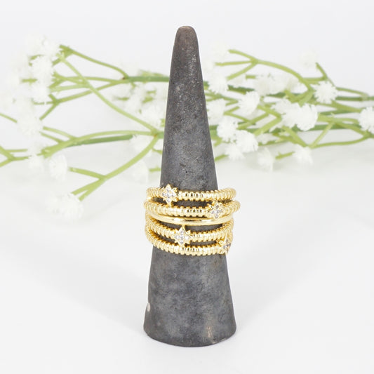 ANELLO ZIRCONI MULTIFILO TUBO GAS BIG ANELLO ZIRCONI MULTIFILO TUBO GAS BIG SOPHIE GIOIELLI 