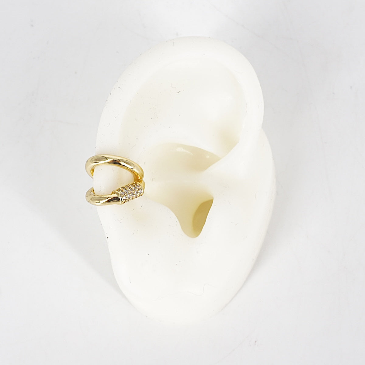 EARCUFF DOPPIO CON PUNTO LUCE EARCUFF BUSSOLOTTO STRASS  SOPHIE GIOIELLI 