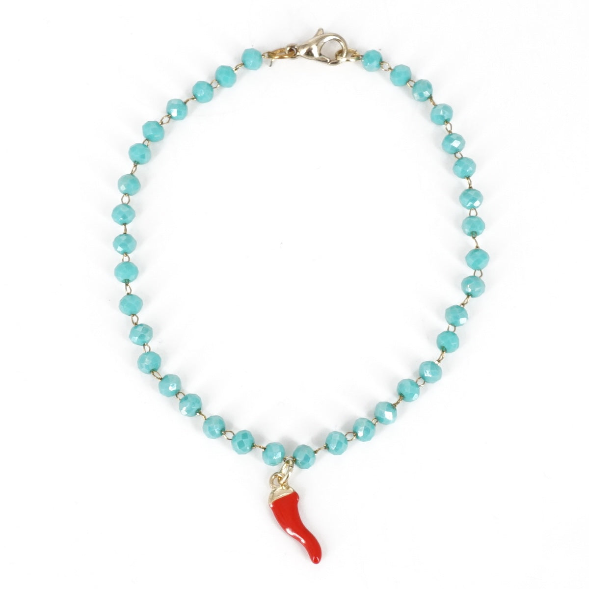 BRACCIALE ROSARIO SEMPLICE AZZURRO BRACCIALE ROSARIO AZZURRO CORNETTO ROSSO SVEVA 