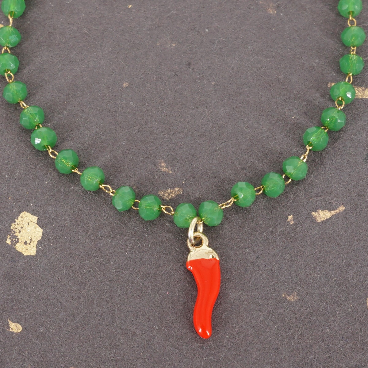 BRACCIALE ROSARIO SEMPLICE VERDE BRACCIALE ROSARIO VERDE CORNETTO ROSSO SVEVA 