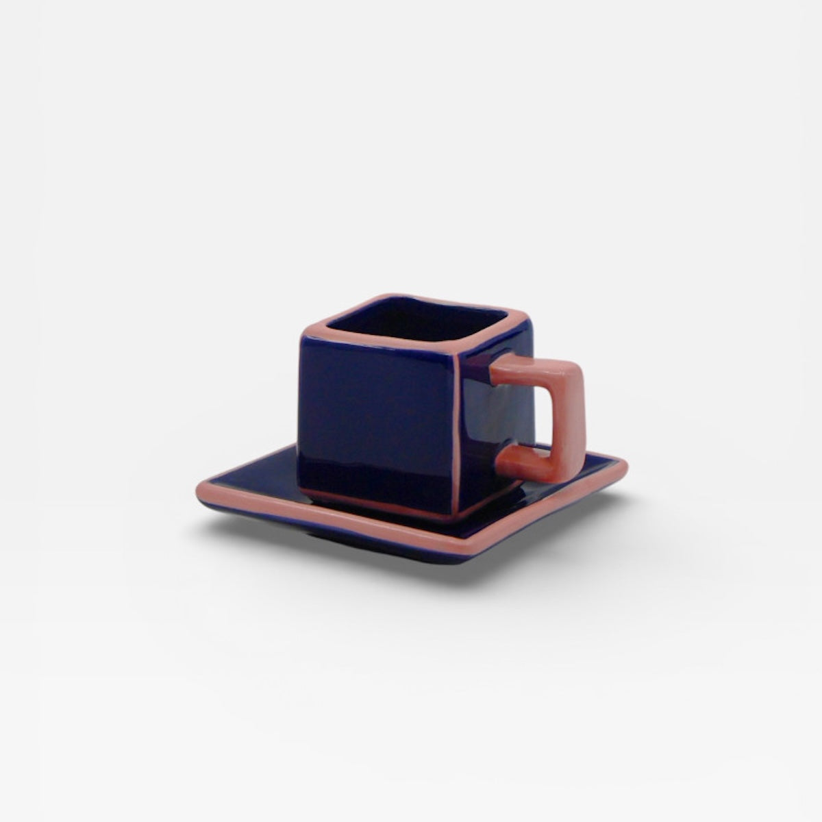 SET 2 TAZZINE DA CAFFE' PIASTRELLA BLU E ROSA SET 2 TAZZINE CAFFÈ BLU/ROSA TABLE MACHINE 