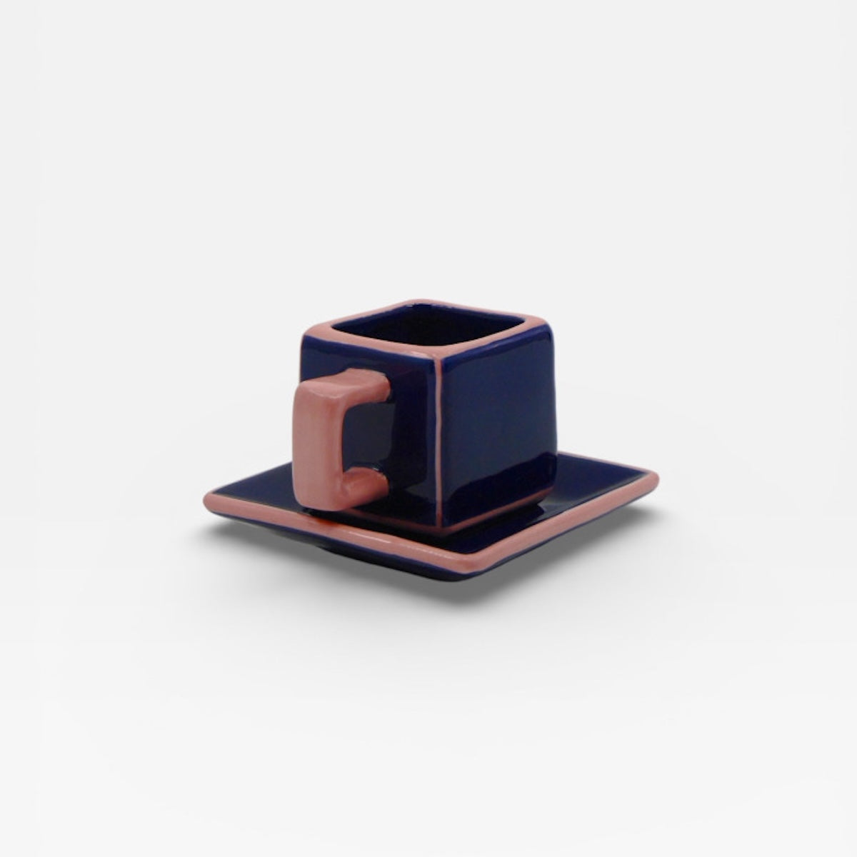 SET 2 TAZZINE DA CAFFE' PIASTRELLA BLU E ROSA SET 2 TAZZINE CAFFÈ BLU/ROSA TABLE MACHINE 