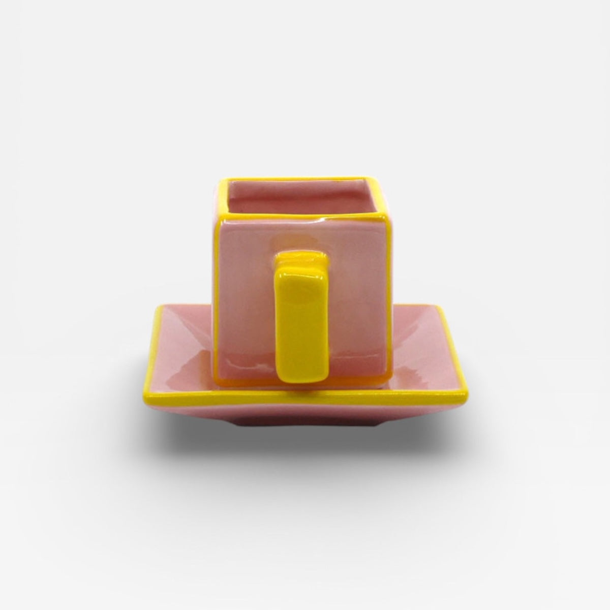 SET 2 TAZZINE DA CAFFE' PIASTRELLA ROSA E GIALLO SET 2 TAZZINE CAFFÈ ROSA/GIALLO TABLE MACHINE 