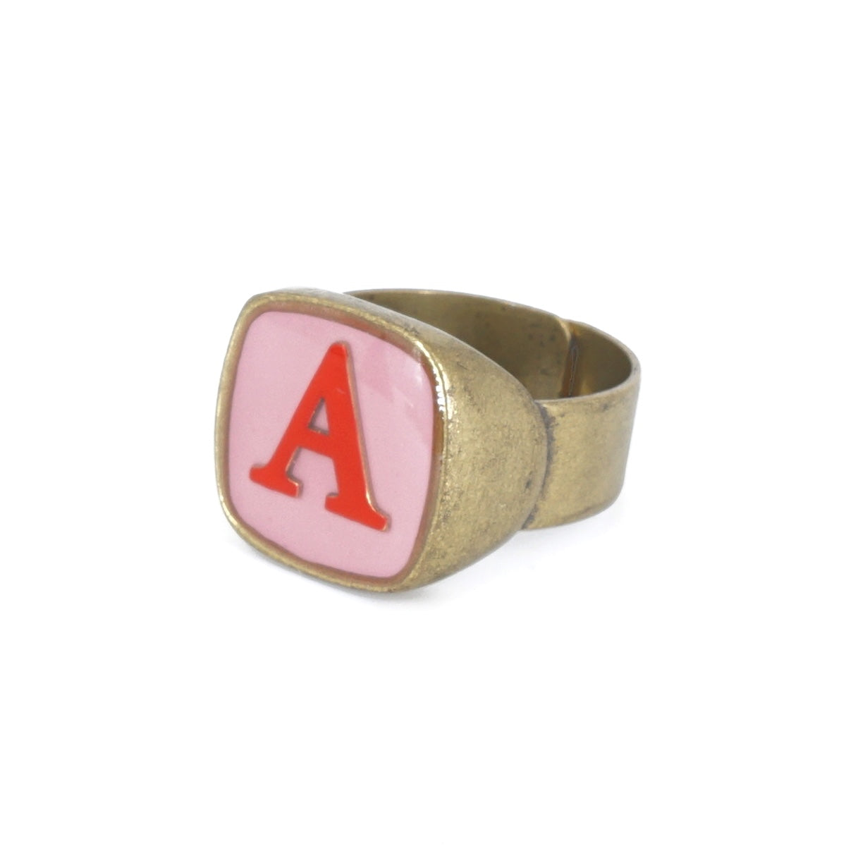 ANELLO LETTERA A ROSA E ROSSO ANELLO LETTERA A ROSA E ROSSO UNIQUE UNCONVENTIONAL DETAILS 