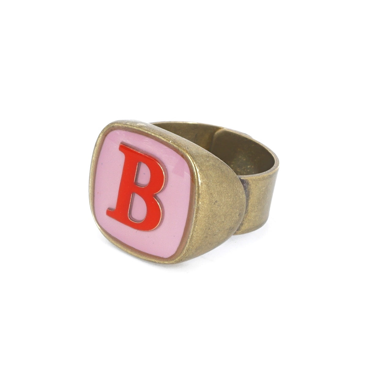 ANELLO LETTERA B ROSA E ROSSO ANELLO LETTERA B ROSA E ROSSO UNIQUE UNCONVENTIONAL DETAILS 