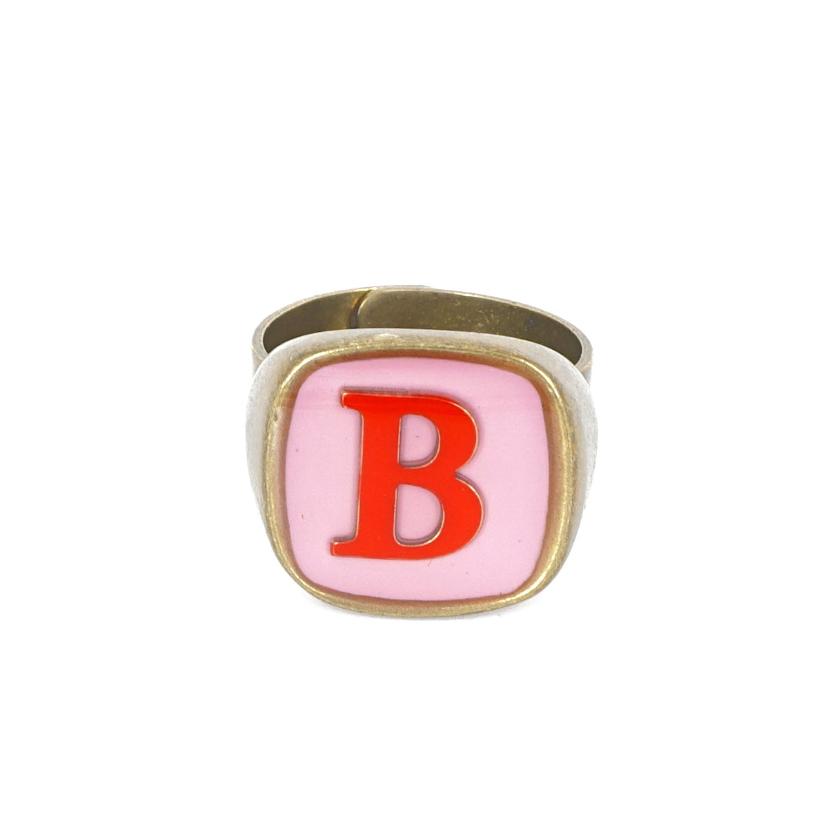 ANELLO LETTERA B ROSA E ROSSO ANELLO LETTERA B ROSA E ROSSO UNIQUE UNCONVENTIONAL DETAILS 