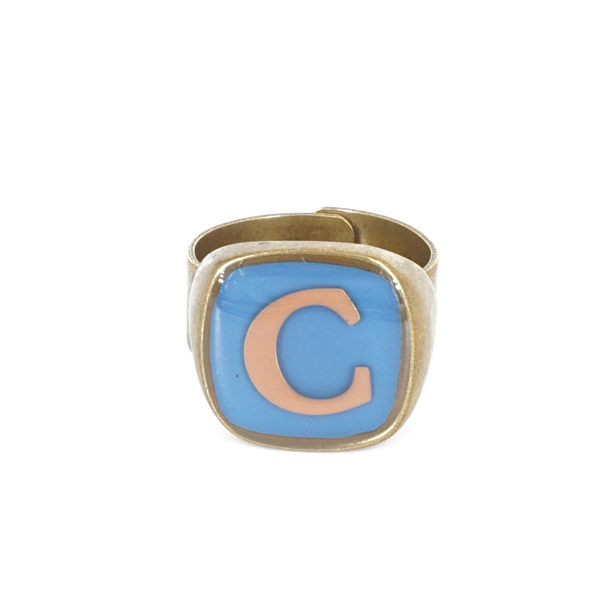 ANELLO LETTERA C AZZURRO E NUDE ANELLO LETTERA C AZZURRO E NDE UNIQUE UNCONVENTIONAL DETAILS 