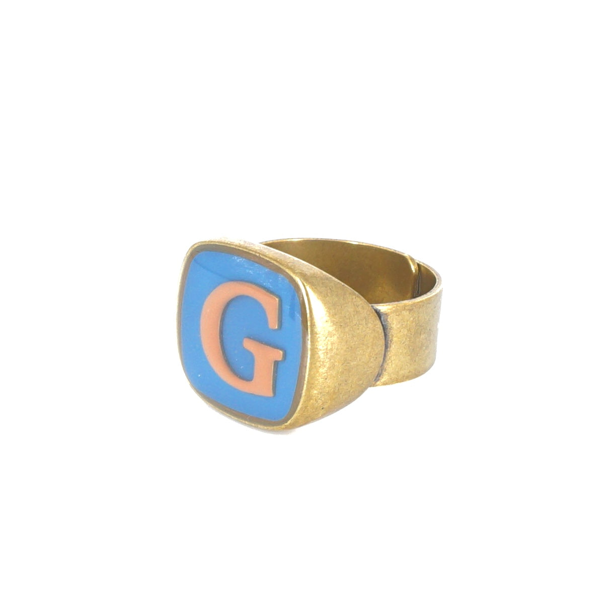 ANELLO LETTERA G AZZURRO E NUDE ANELLO LETTERA G AZZURRO E NUDE UNIQUE UNCONVENTIONAL DETAILS 