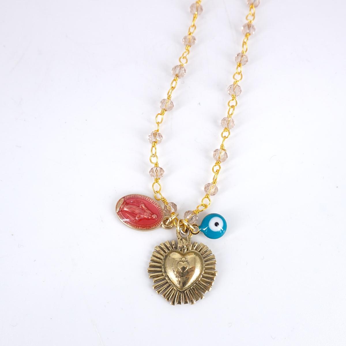 Rosario corto tre charms EX VOTO RAGGI