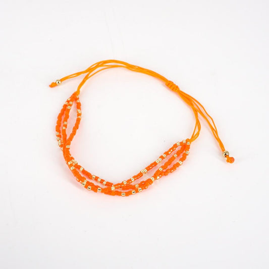 3-strand bracelet ORANGE beads