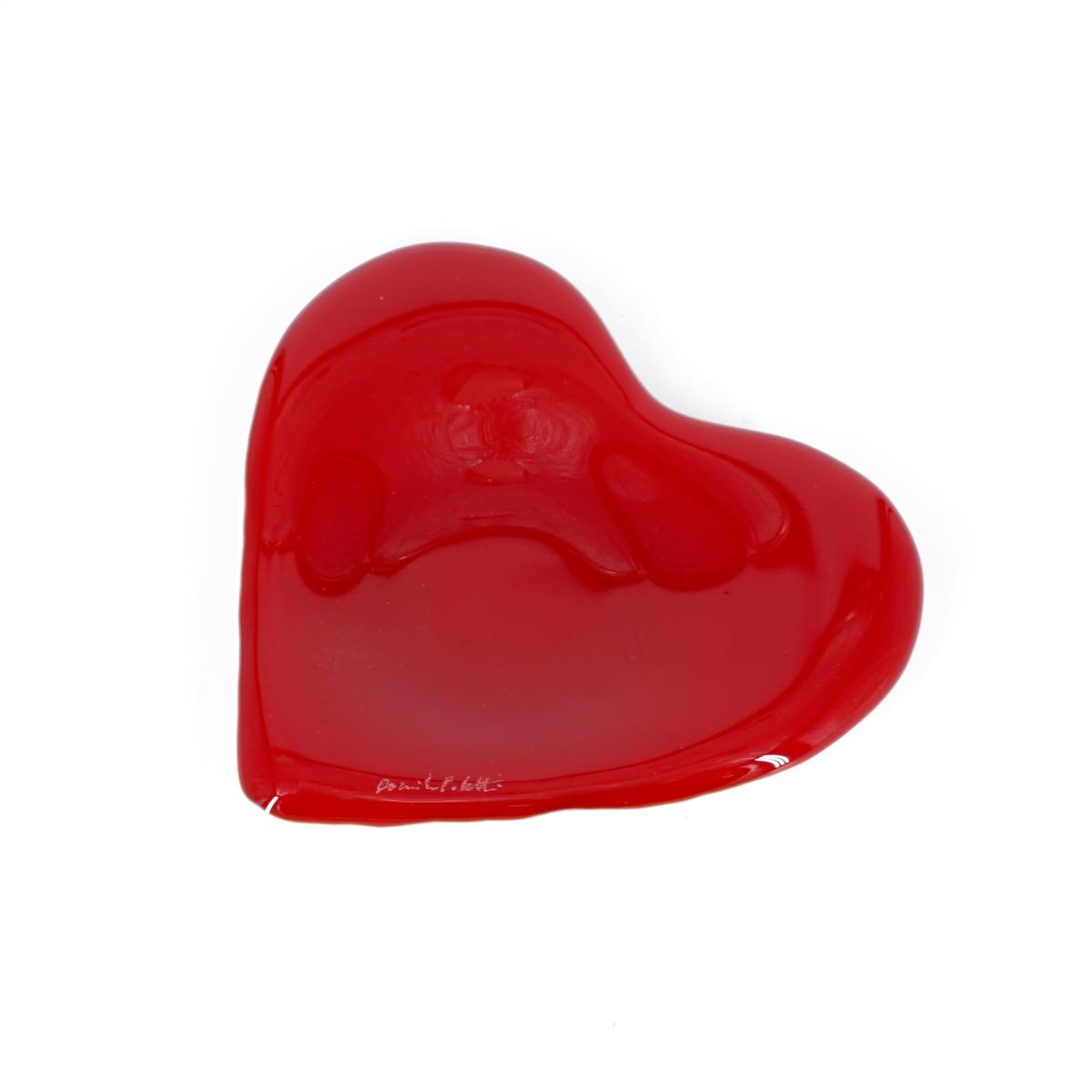 Cuore concavo ROSSO CUORE CONCAVO 10 CMROSSO VETRO FUSO 
