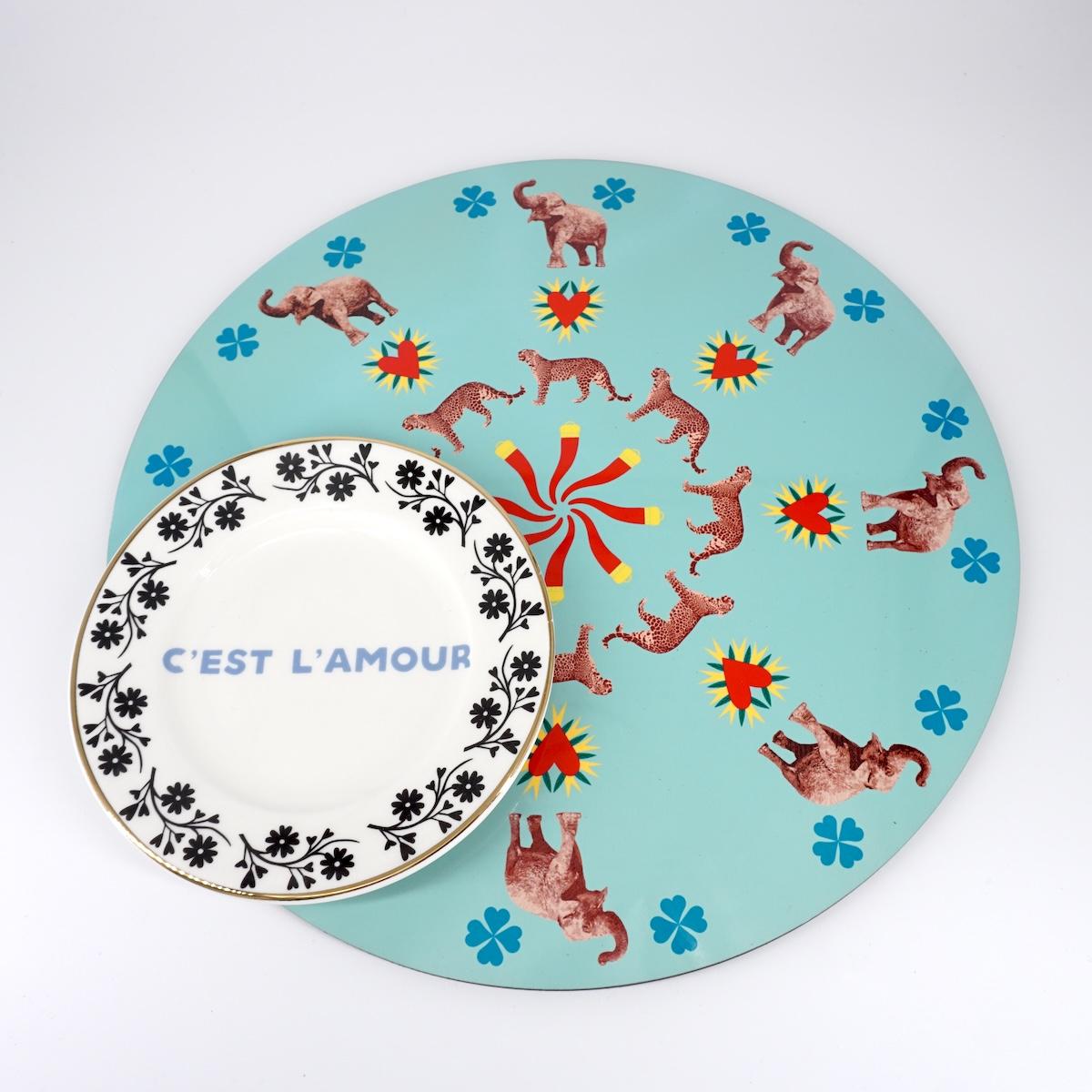 SOTTOPIATTO TONDO LUCKY E ANIMALI ELEFANTE