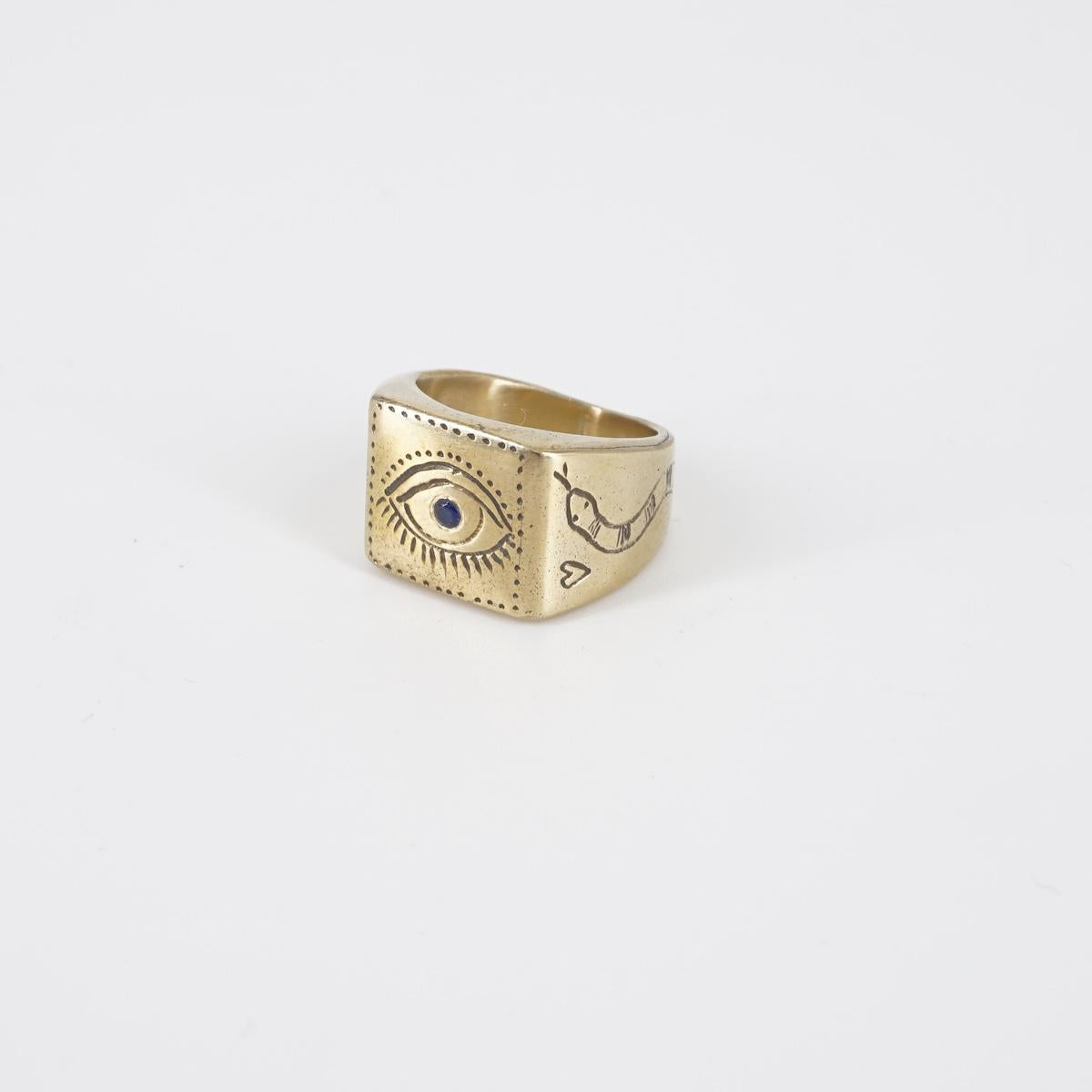 NEFELI ANELLO CHEVALIER QUADRATOOCCHIO BLU