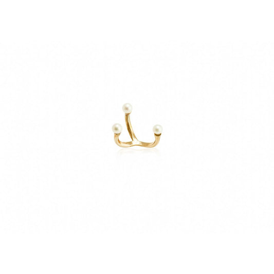Anello aperto con tre perle