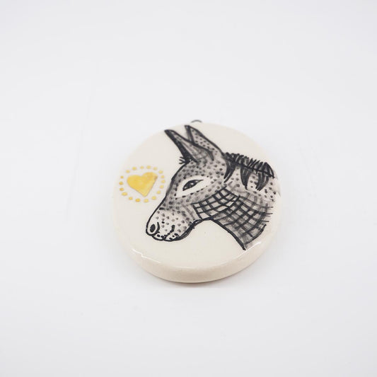 Ovalino ASINO con cuoricino fondo bianco liscio