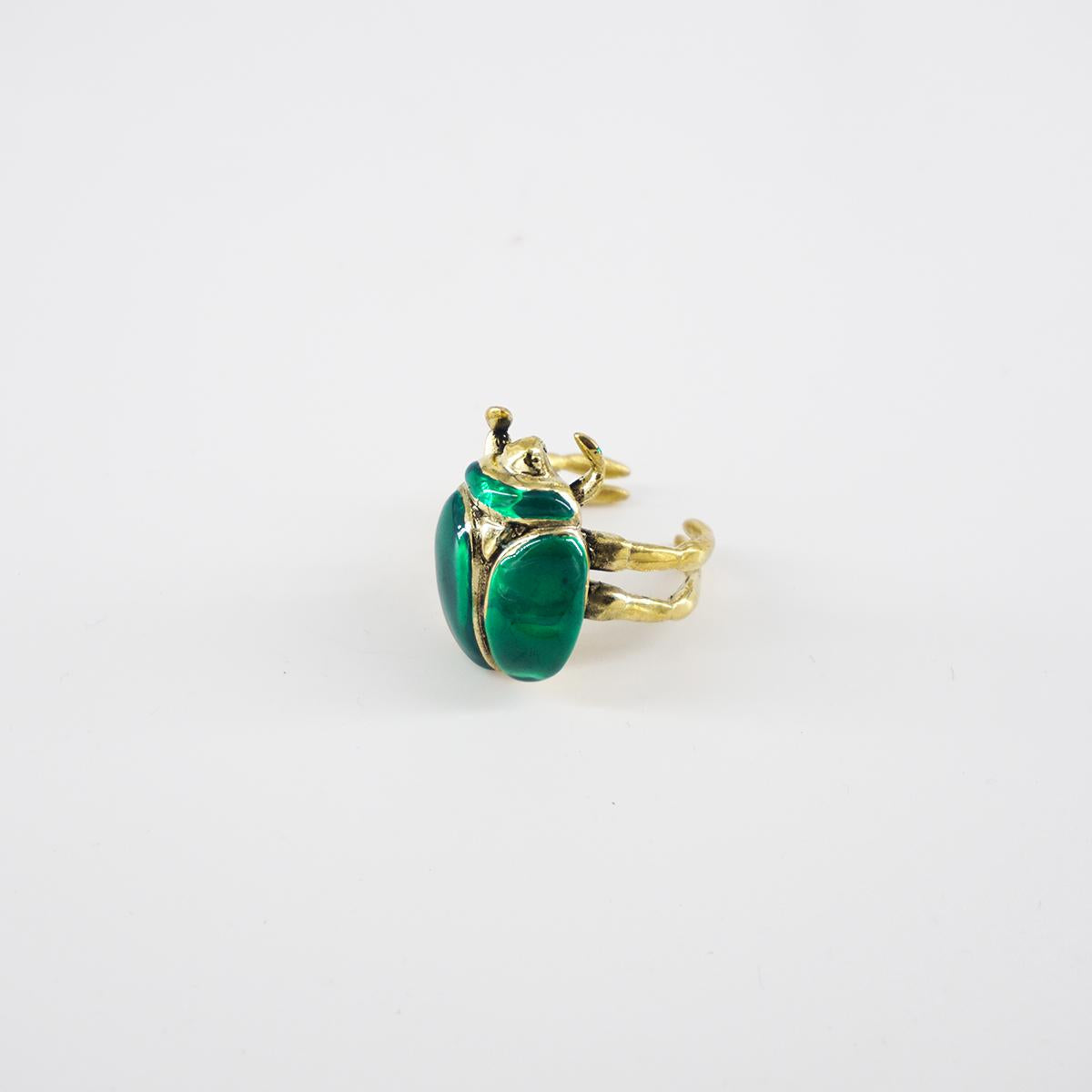 MONDO E COLORI ANELLO SCARABEO VERDE