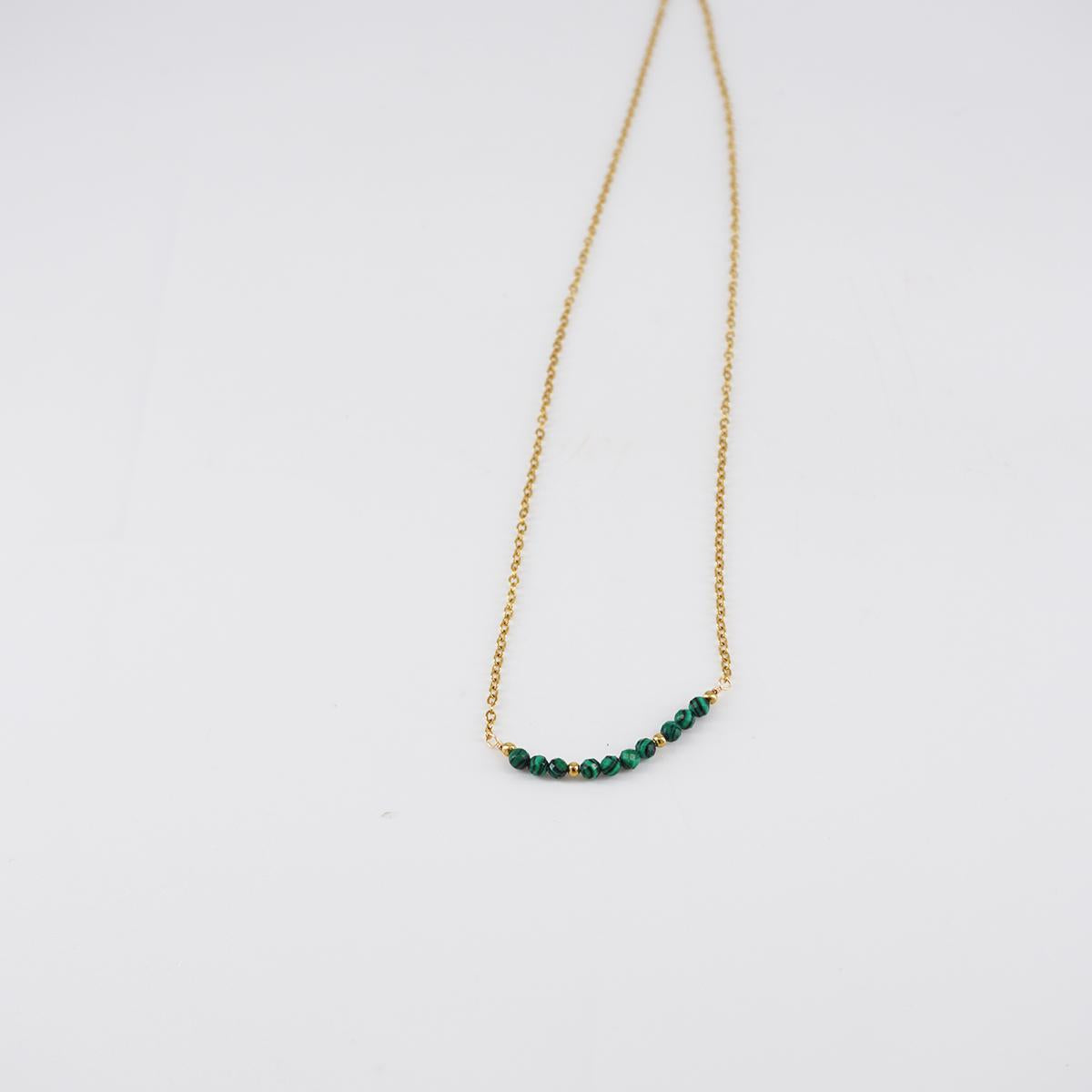 COLLANA DOPPIA CON PERLINE VERDI