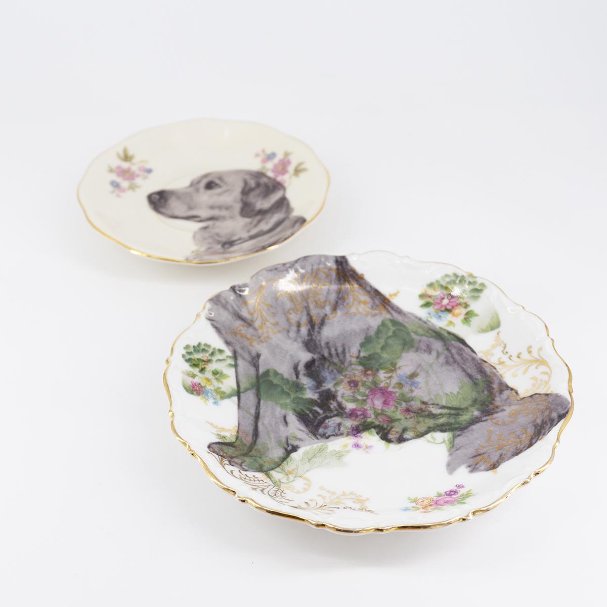 LABRADOR Tea and Coffee Plates Pair