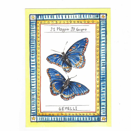Cartolina zodiaco GEMELLI