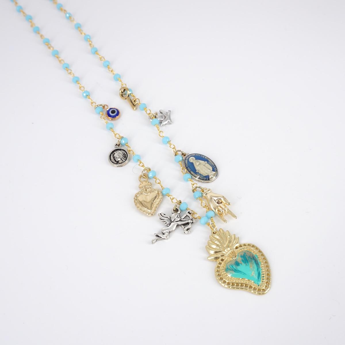 ROSARIO MULTICHARMS EX VOTO AZZURRO ROSARIO MULTICHARMS EX VOTO AZZURRO NiNA VERA 