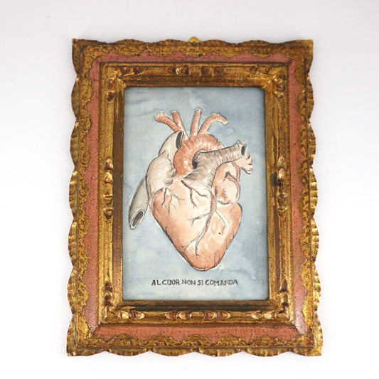 Quadretto AL CUOR NON SI COMANDA CORNICE ORO/ROSA