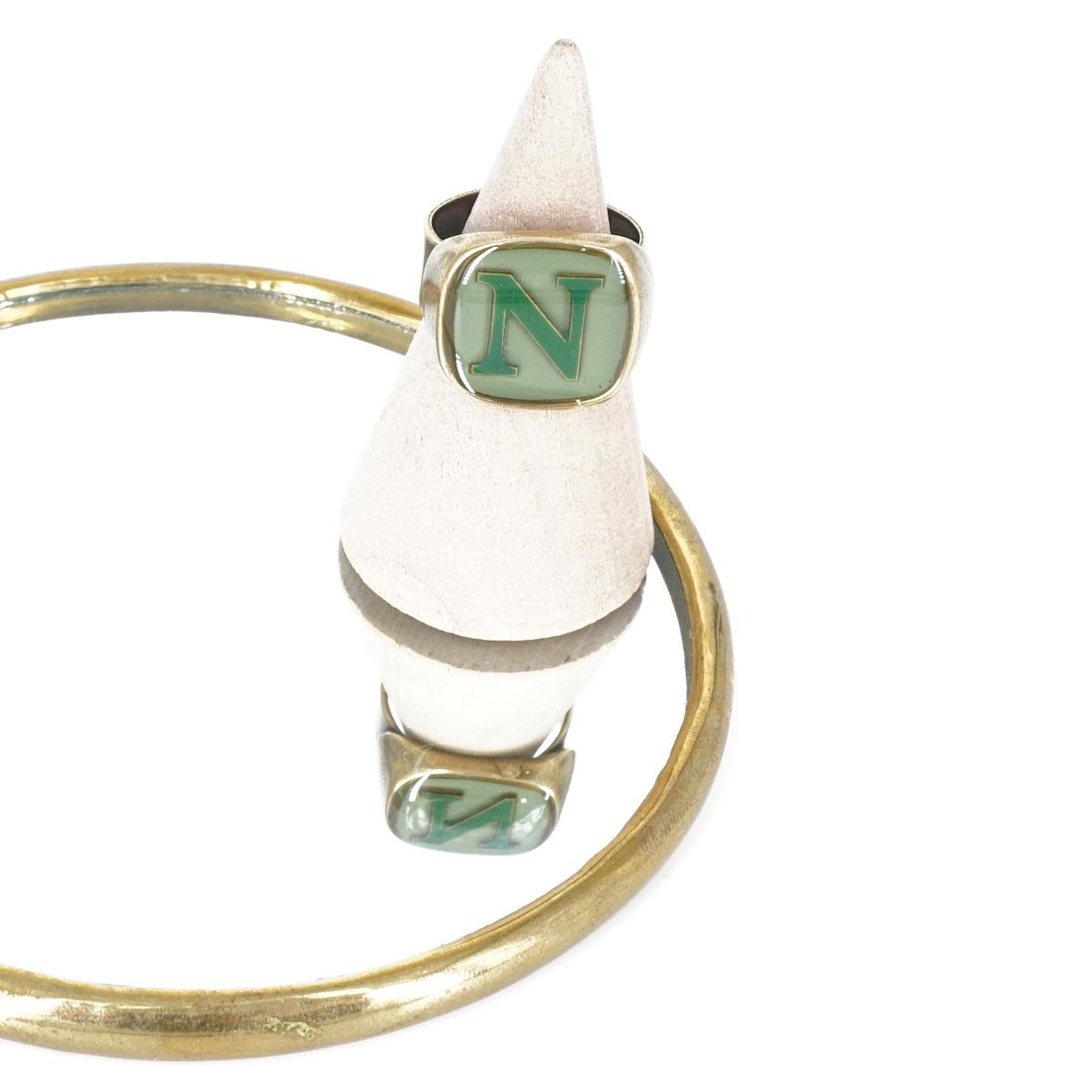 ANELLO LETTERA N VERDE MENTA ANELLO LETTERA N VERDE MENTA E VERDE BOSCO UNIQUE UNCONVENTIONAL DETAILS 