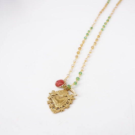 Rosario corto tre charms EX VOTO FIORI